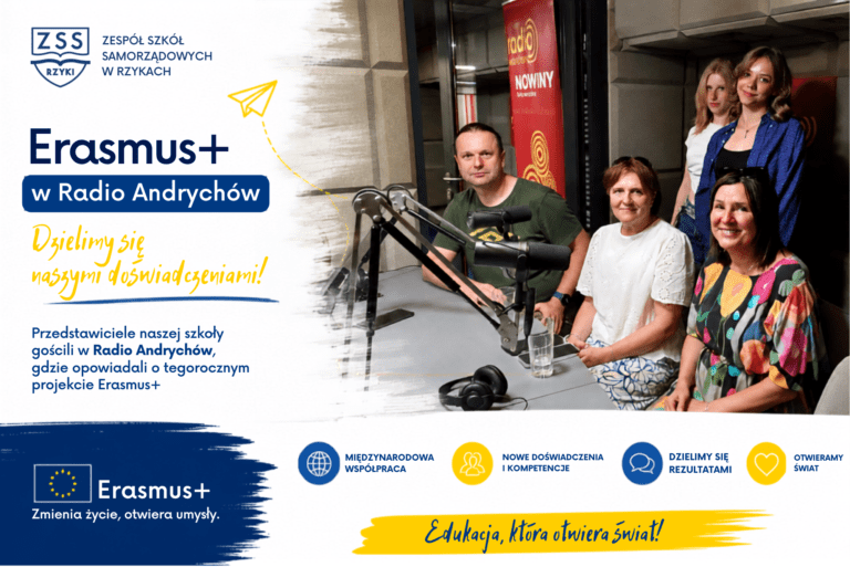 Przedstawiciele naszej szkoły w Radiu Andrychów – Erasmus+, który otwiera świat