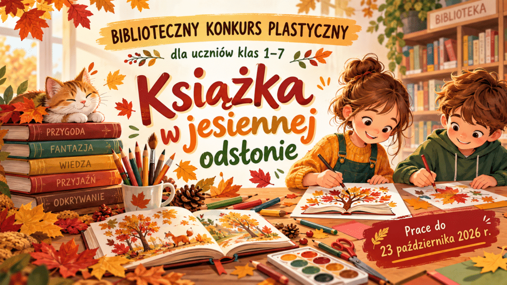 Konkurs plastyczny w bibliotece szkolnej – „Książka w jesiennej odsłonie”